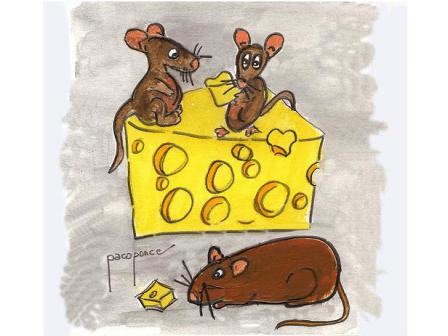 Dos ratones y un gran queso azul