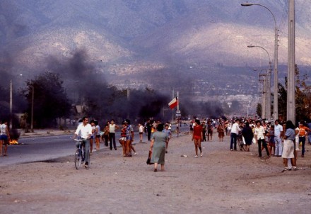 Protesta año 85 en AV Grecia Fotografía Mauricio Tolosa