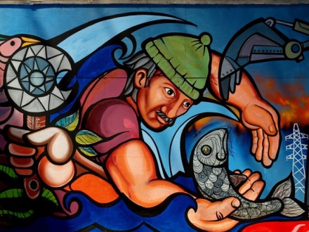 Mural Pesca Centro Cultural Gabriela Mistral