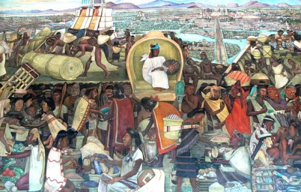 los aztecas en el mercado de Tlatelolco