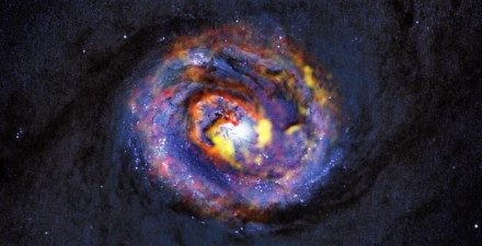 Composición de una galaxia. Foto de ALMA